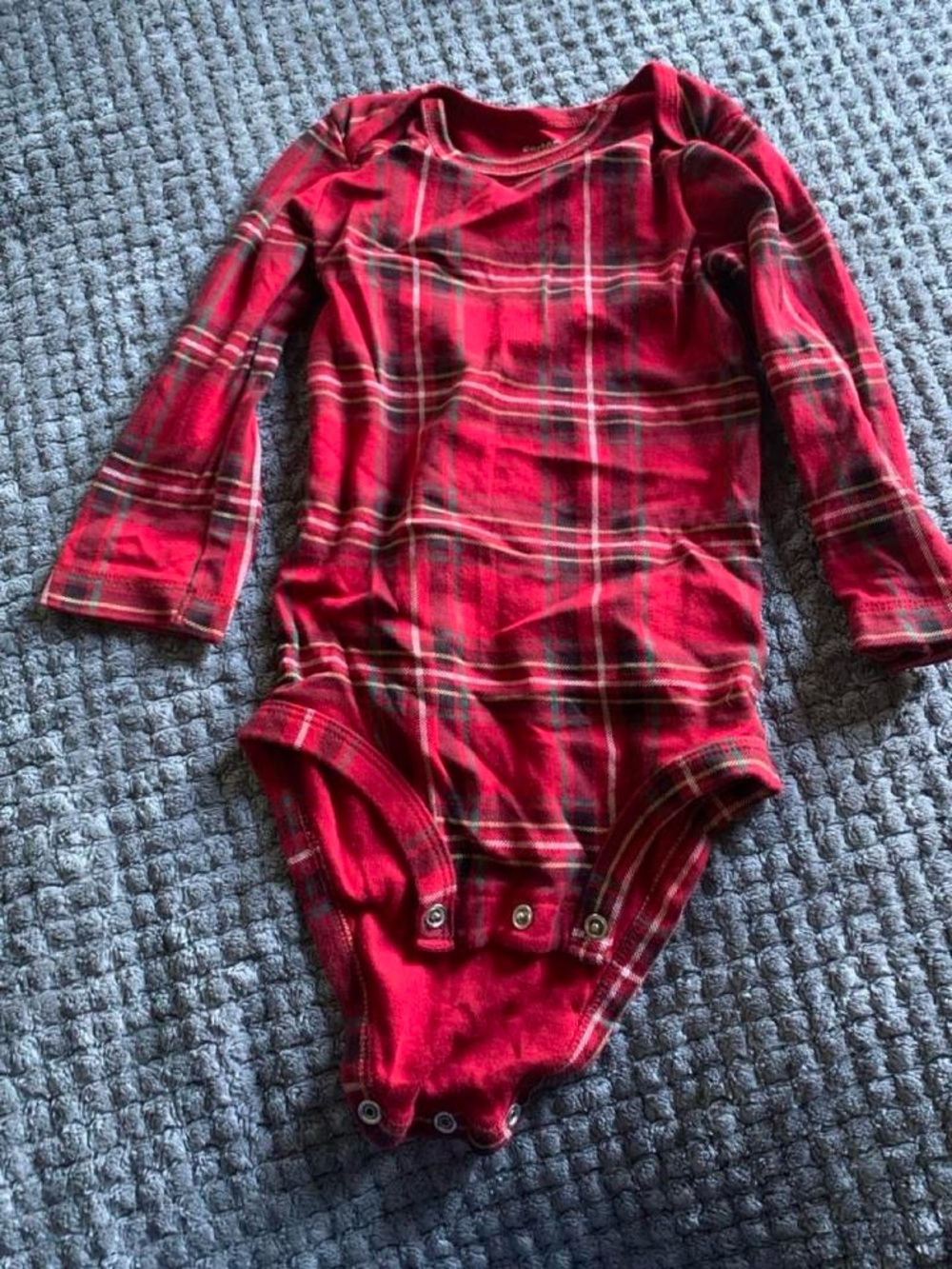 EUC Carter's Baby Plaid Bodysuit 18M